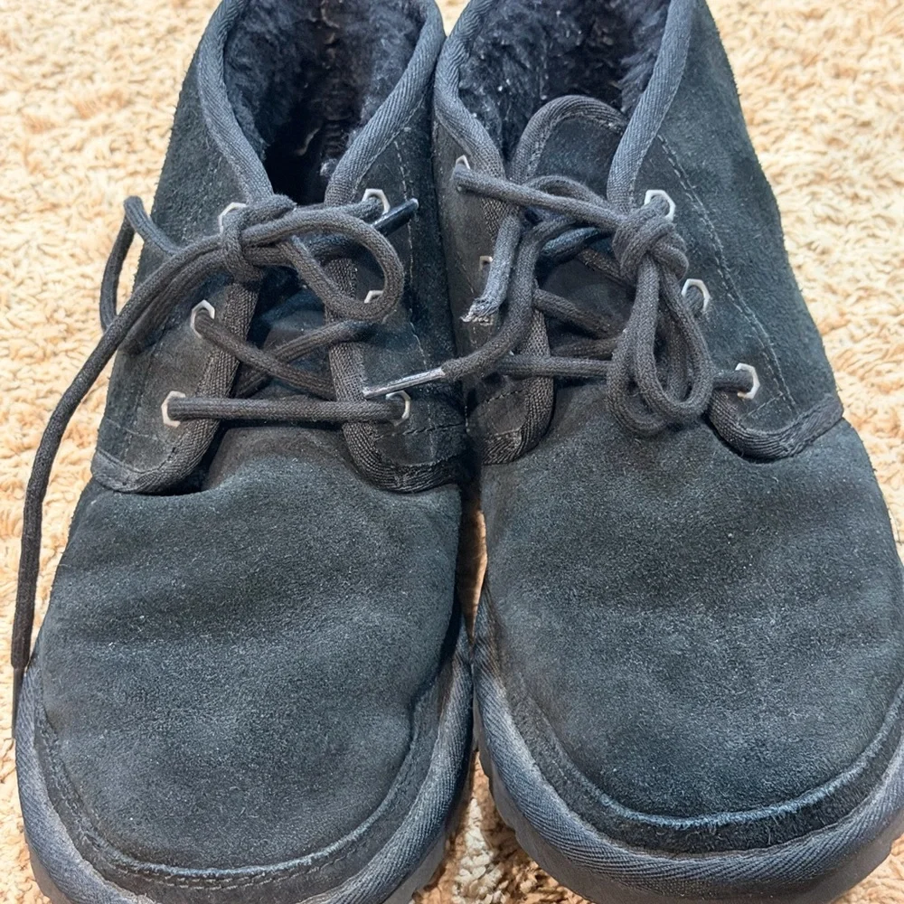 UGG Australia Neumel Shearling Wool Lined Boot Men Size 9 Black Suede Leather